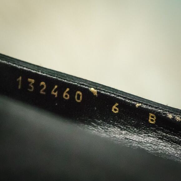 Gucci Size 6 Black Satin Rhinestone Horsebit Open Peep Toe High Heels Pumps - Picture 8 of 10